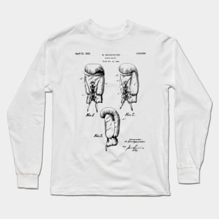 Boxing Gloves Patent - Boxer Trainer Coach Gym Art - White Long Sleeve T-Shirt